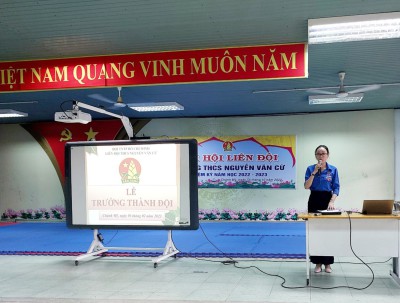 Tổ chức lễ trưởng thành đội, lớp cảm tình đoàn năm học 2022-2023