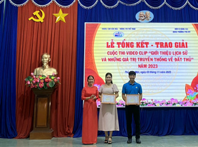 Đạt giải khuyến khích cuộc thi video clip "Giới thiệu lịch sử và những giá trị truyền thống về đất Thủ" năm 2023