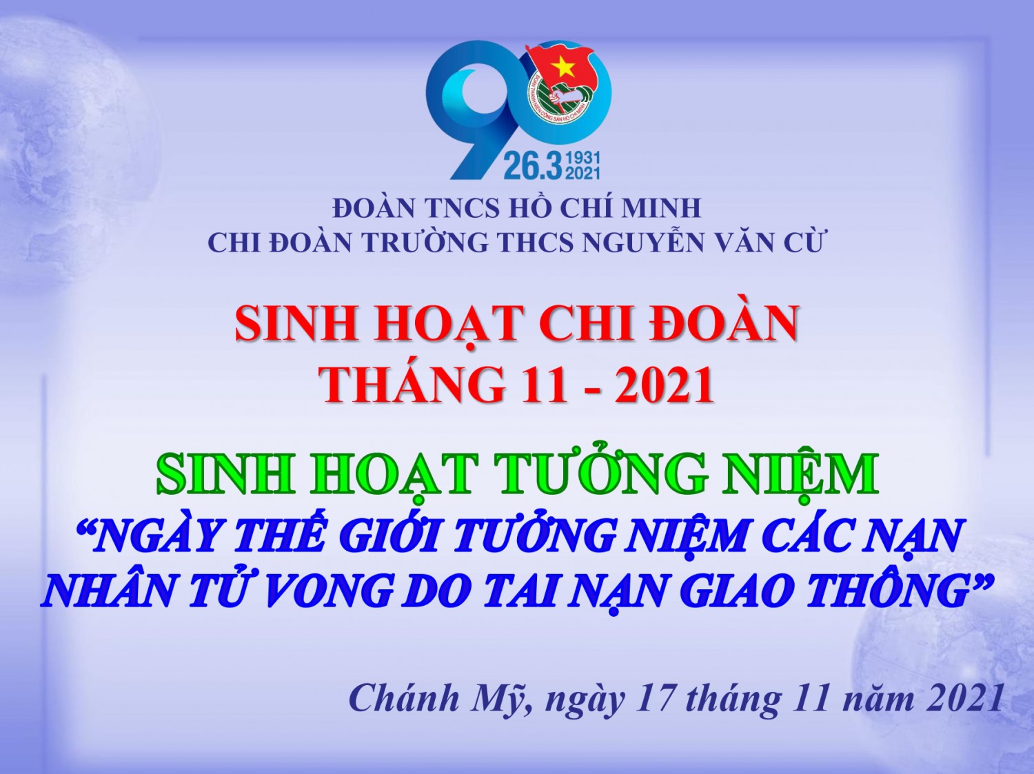Sinh hoạt "Ngày thế giới tưởng niệm các nạn nhân tử vong do tai nạn giao thông" năm 2021
