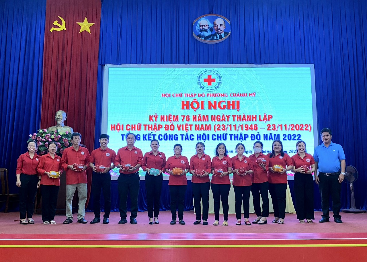 Tham dự Hội nghị tổng kết công tác Hội Chữ thập đỏ phường Chánh Mỹ năm 2022