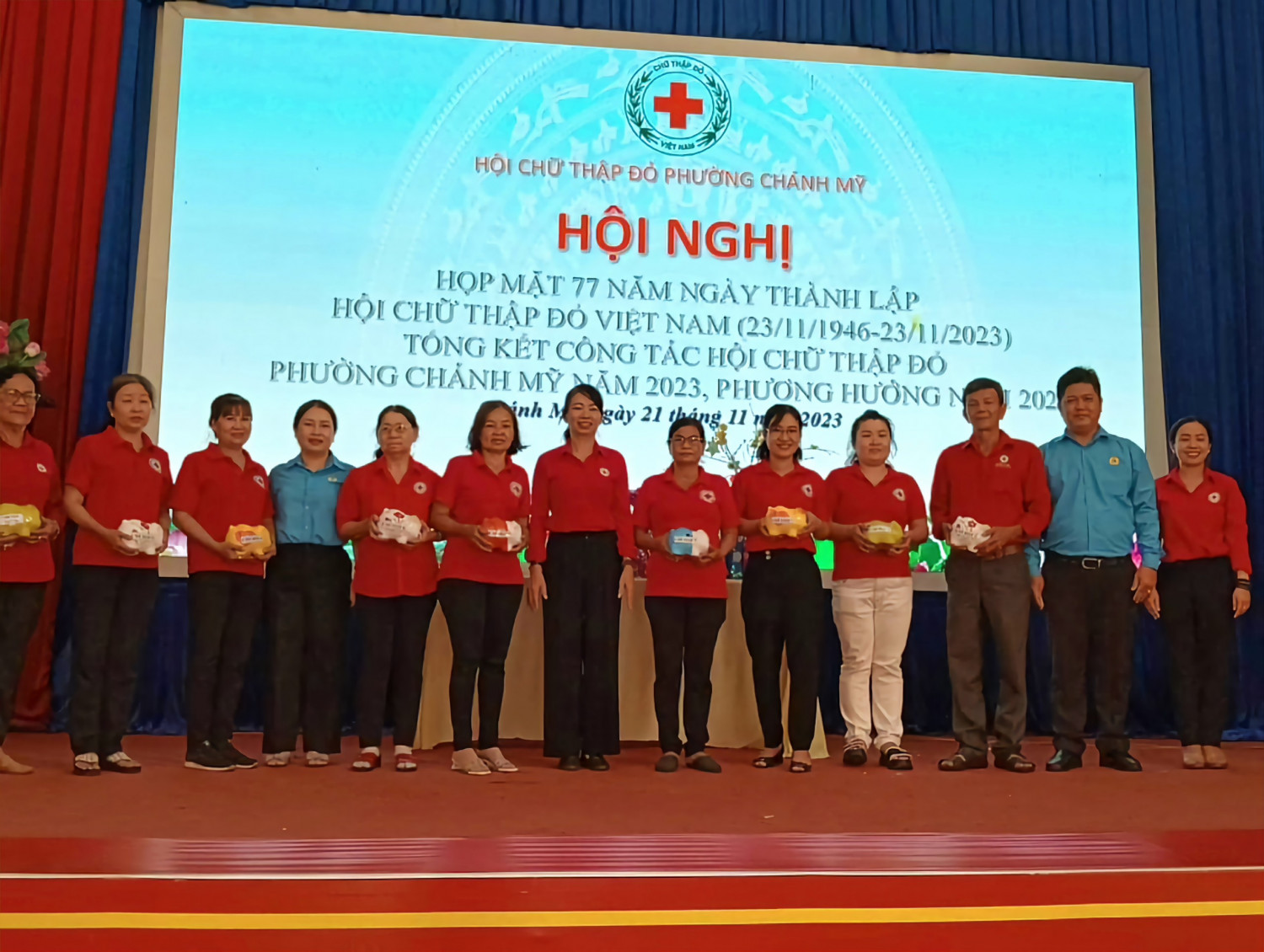 Tham dự Hội nghị tổng kết công tác Hội Chữ thập đỏ phường Chánh Mỹ năm 2023