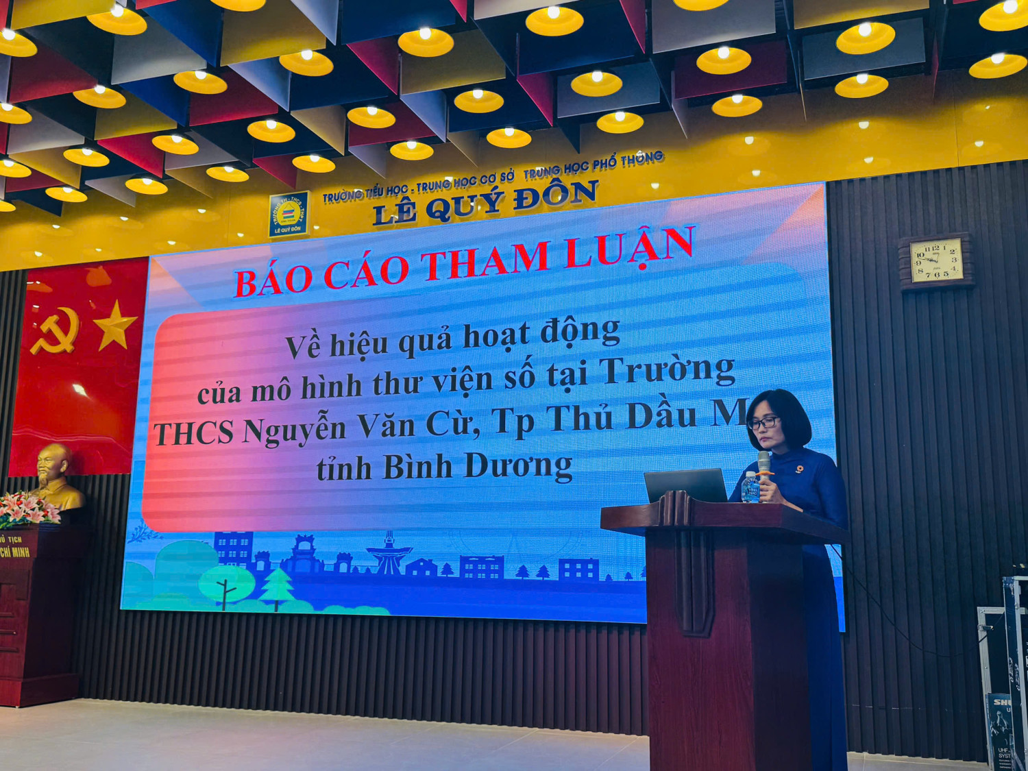 Báo cáo tham luận Về hiệu quả hoạt động của mô hình thư viện số tại Trường THCS Nguyễn Văn Cừ