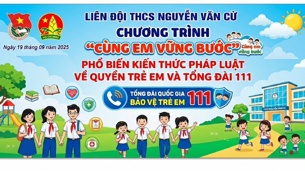 Trường THCS Nguyễn Văn Cừ tổ chức xem Video Clip tuyên truyền phổ biến pháp luật về quyền trẻ em và tổng đài 111 năm học 2025 - 2026
